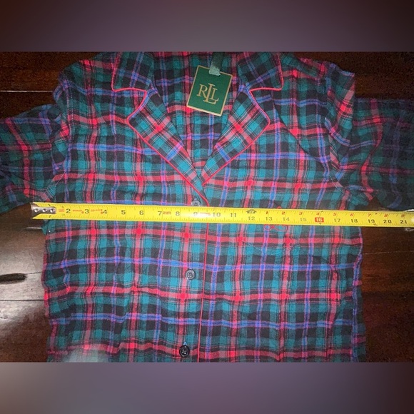 Lauren Ralph Lauren Plaid Pajama Top - Picture 4 of 4